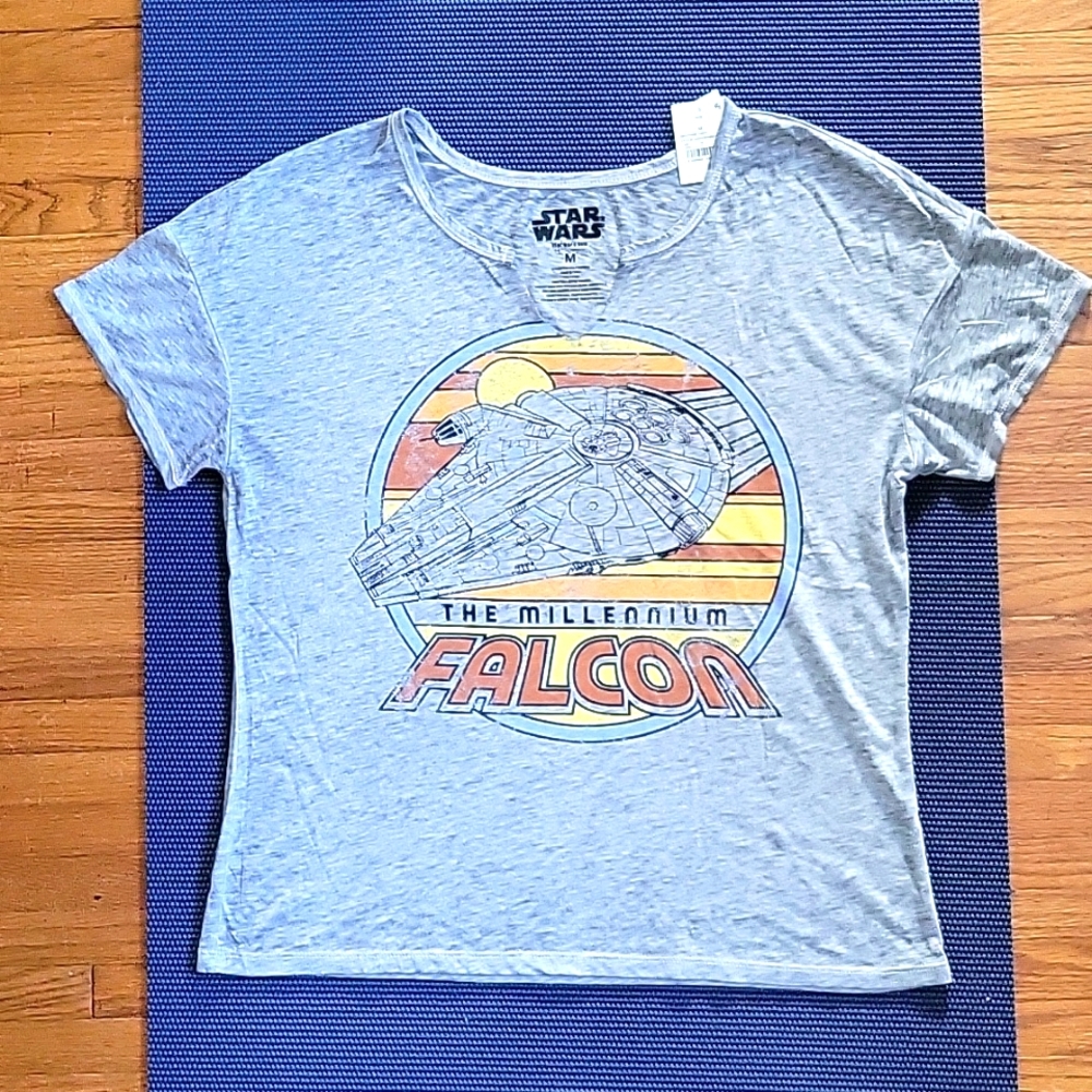 NWT Retro Star Wars Millennium Falcon Shirt - Grey - Size Medium